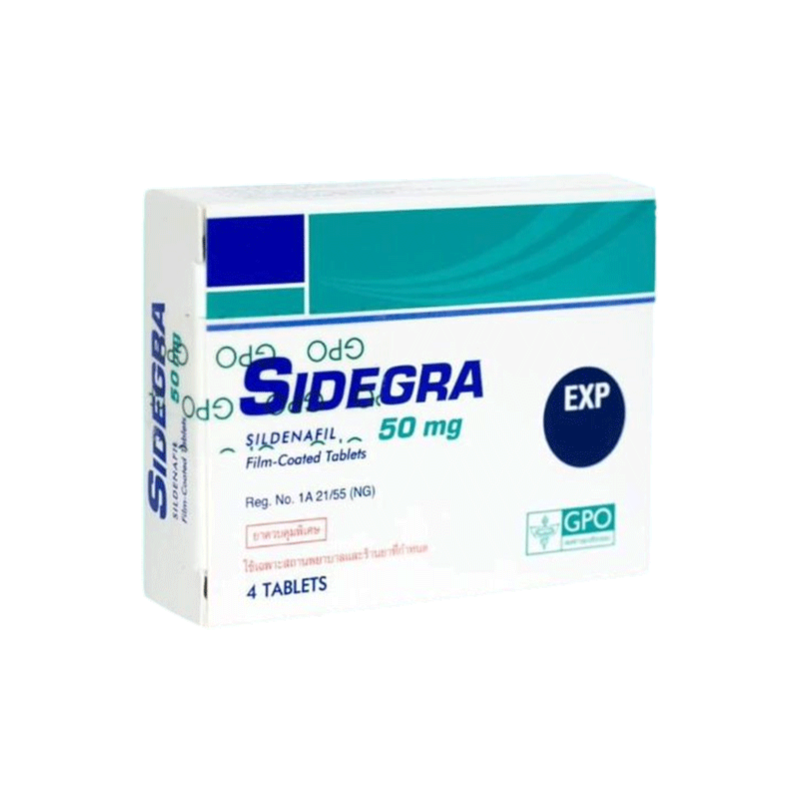 泰国小蓝片SIDEGRA西地那非片50mg 4片/盒 伟哥用于勃起功能障碍阳痿